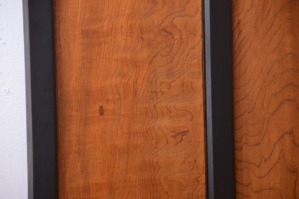 和製アンティーク　鏡板欅材!古い木のドア(扉)