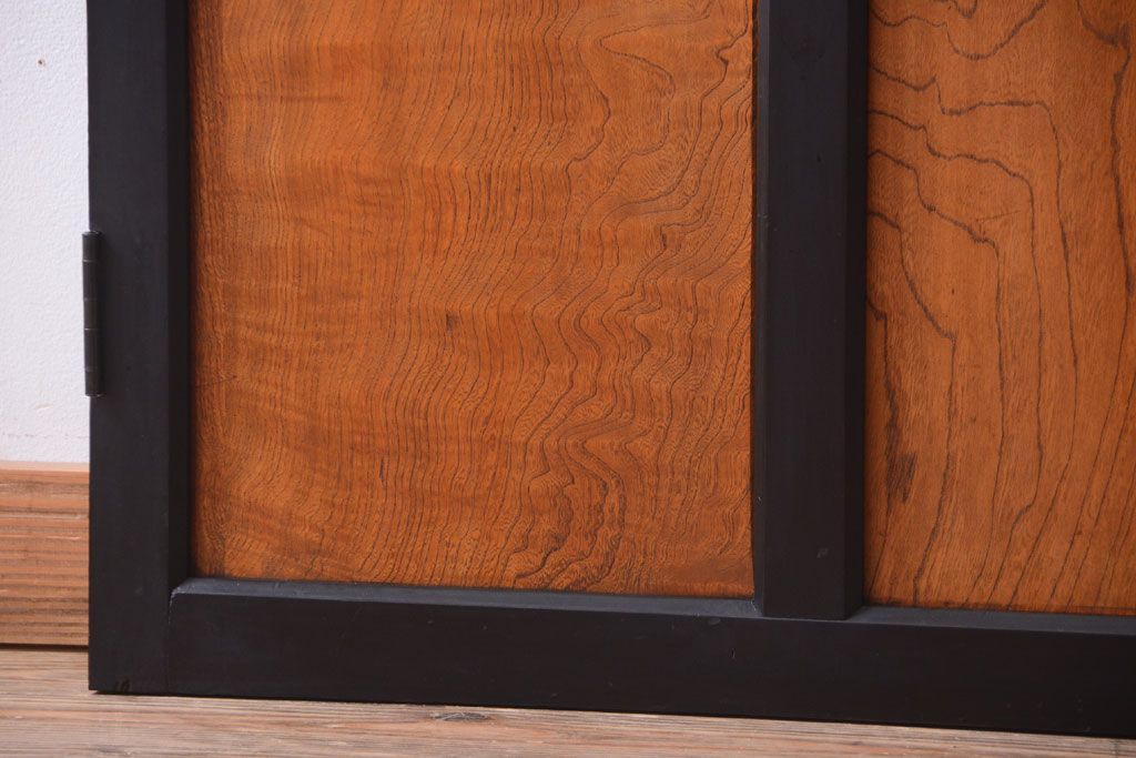 和製アンティーク　鏡板欅材!古い木のドア(扉)