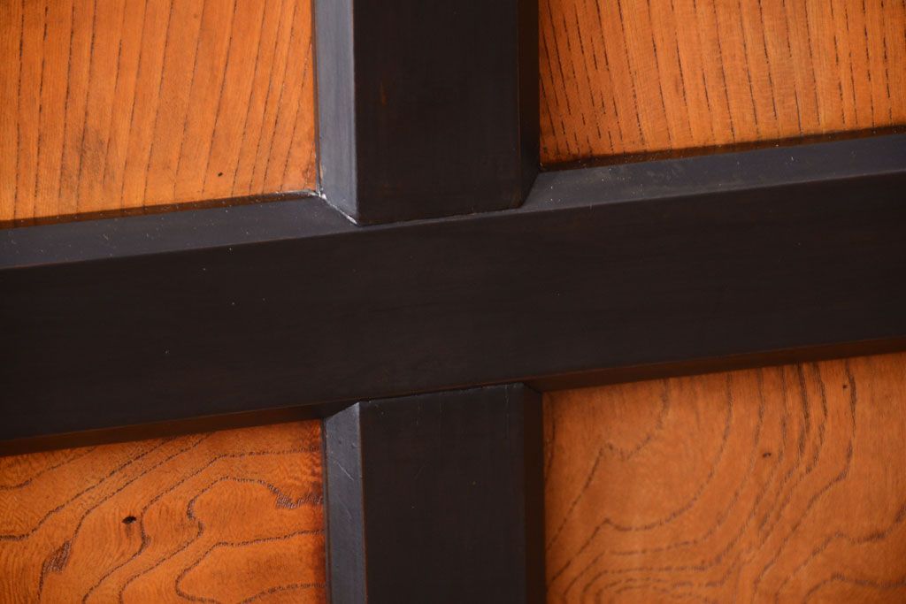 和製アンティーク　鏡板欅材!古い木のドア(扉)