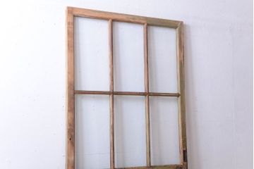 アンティークペイント　古い木の味わい深いペンキガラス戸