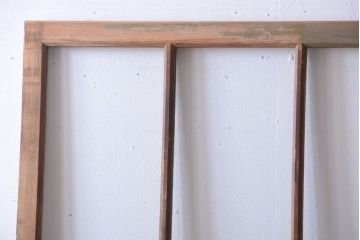 アンティークペイント　古い木の味わい深いペンキガラス戸