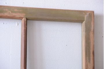 アンティークペイント　古い木の味わい深いペンキガラス戸