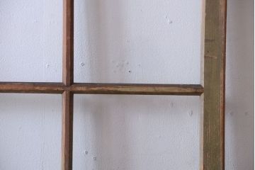 アンティークペイント　古い木の味わい深いペンキガラス戸