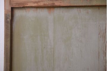 アンティークペイント　古い木の味わい深いペンキガラス戸