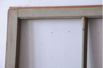 アンティークペイント　古い木の味わい深いペンキガラス戸