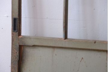 アンティークペイント　古い木の味わい深いペンキガラス戸