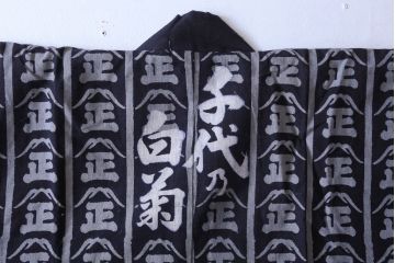 アンティーク雑貨　アンティーク　古い酒屋の木綿半纏(藍染)