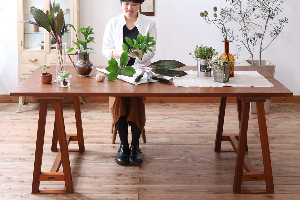 アンティーク家具　和製アンティーク　古い木の組み立て式陳列棚(テーブル)