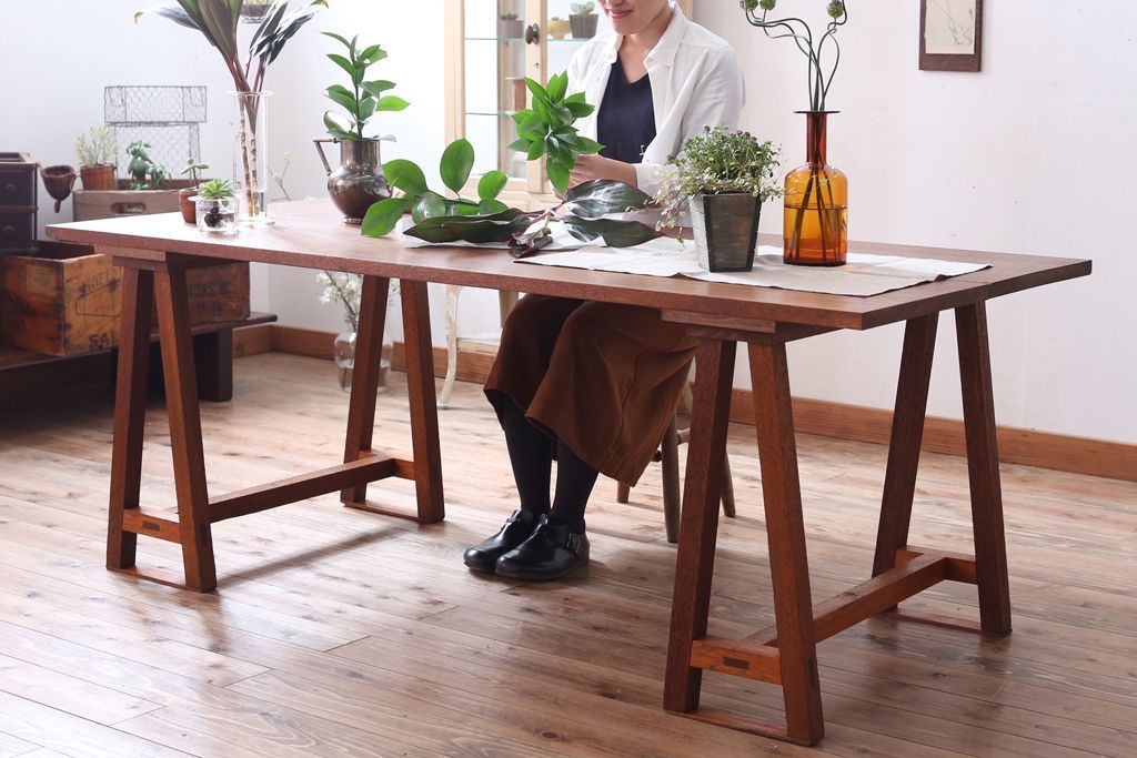 アンティーク家具　和製アンティーク　古い木の組み立て式陳列棚(テーブル)