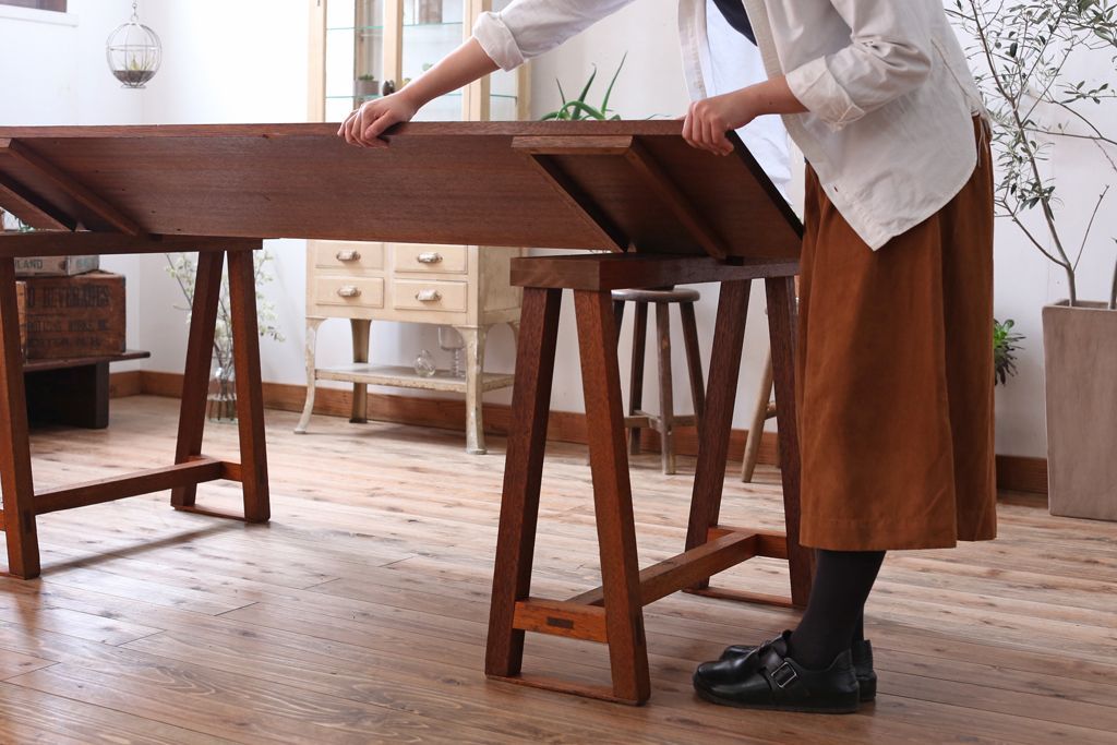 アンティーク家具　和製アンティーク　古い木の組み立て式陳列棚(テーブル)