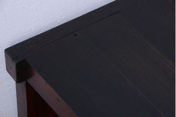 アンティーク家具　古民具・骨董　五尺　明治期　框が太く重厚なアンティーク脚付き時代箪笥ローボード(水屋箪笥、テレビ台、キャビネット、収納棚)