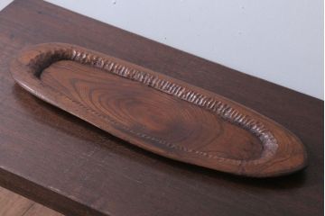 アンティーク雑貨　和製アンティーク　欅刳り貫き盆(煎茶道具?)
