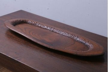 アンティーク雑貨　和製アンティーク　欅刳り貫き盆(煎茶道具?)