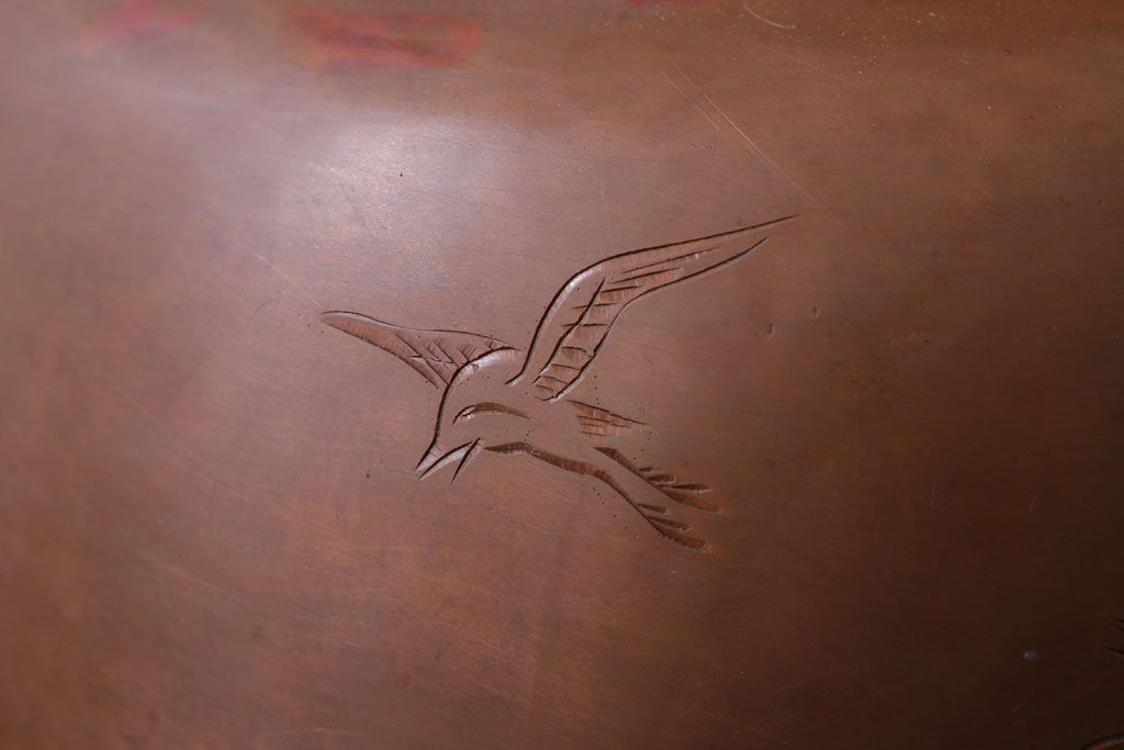 アンティーク雑貨　アンティーク　古い銅瓶(彫金・湯沸・薬缶)