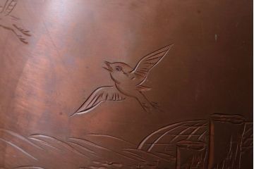 アンティーク雑貨　アンティーク　古い銅瓶(彫金・湯沸・薬缶)