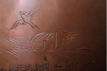 アンティーク雑貨　アンティーク　古い銅瓶(彫金・湯沸・薬缶)