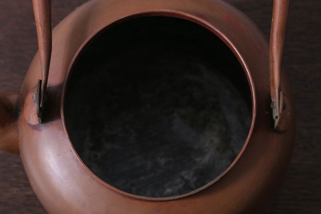 アンティーク雑貨　アンティーク　古い銅瓶(彫金・湯沸・薬缶)