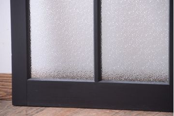 大正ロマン　当時物色ガラス入り!モダンなペイント引き戸2枚セット(窓)(2)