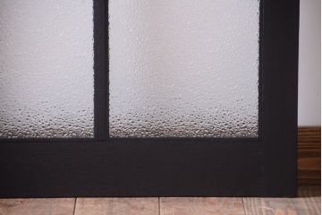 大正ロマン　当時物色ガラス入り!モダンなペイント引き戸2枚セット(窓)(2)