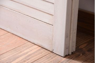 アンティーク　ルーバー風デザインがおしゃれなペイント引き戸2枚セット(雨戸)(2)