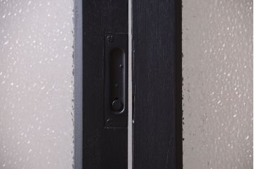 大正ロマン　当時物色ガラス入り!モダンなペイント引き戸2枚セット(窓)