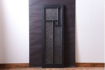 大正ロマン　当時物色ガラス入り!モダンなペイント引き戸(窓)