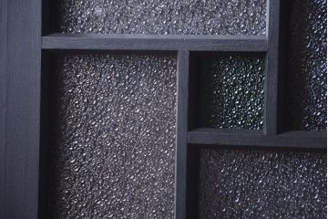 大正ロマン　当時物色ガラス入り!モダンなペイント引き戸(窓)