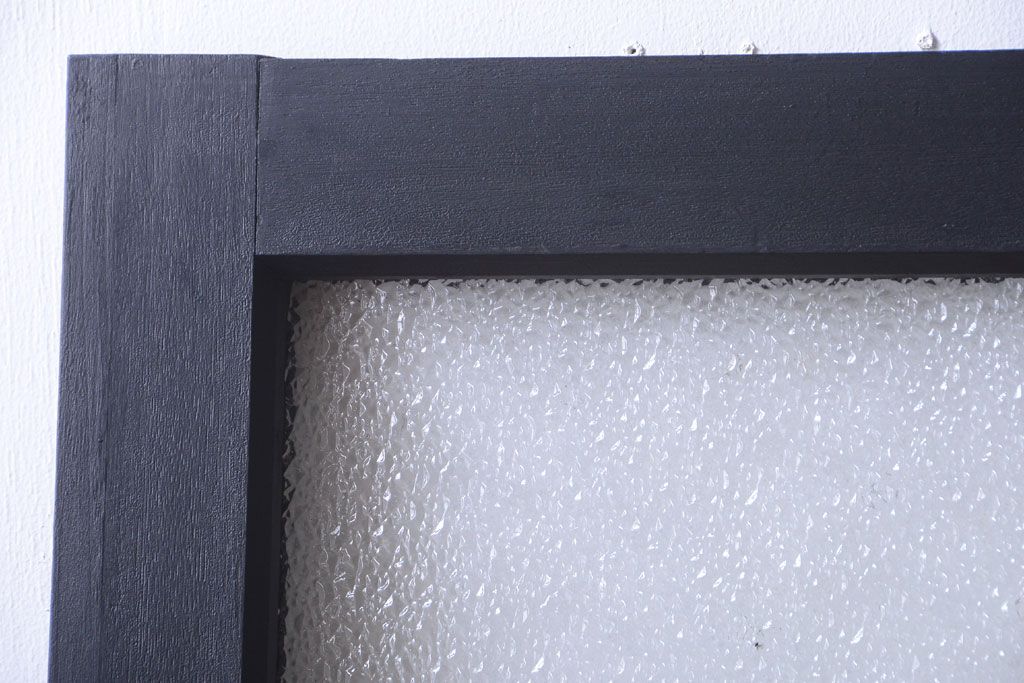 大正ロマン　当時物色ガラス入り!モダンなペイント引き戸(窓)