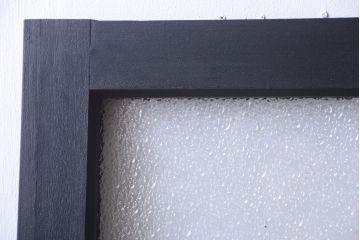 大正ロマン　当時物色ガラス入り!モダンなペイント引き戸(窓)