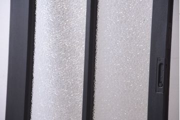 大正ロマン　当時物色ガラス入り!モダンなペイント引き戸(窓)