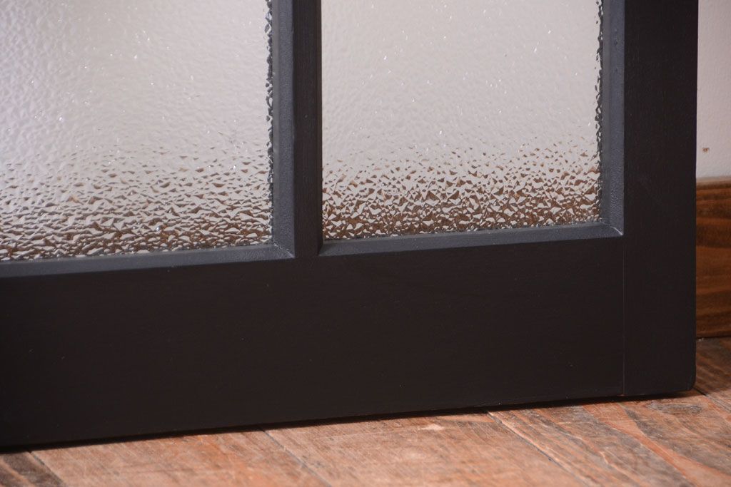 大正ロマン　当時物色ガラス入り!モダンなペイント引き戸(窓)