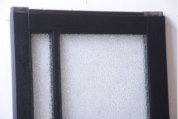 大正ロマン　当時物色ガラス入り!モダンなペイント引き戸(窓)