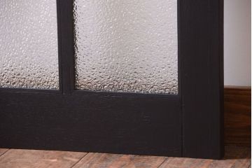 大正ロマン　当時物色ガラス入り!モダンなペイント引き戸(窓)