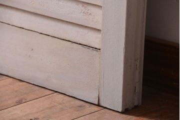 アンティーク　ルーバー風デザインがおしゃれなペイント引き戸2枚セット(雨戸)(1)