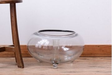 アンティーク雑貨　和製アンティーク　レトロ　大きなガラス鉢(金魚鉢・飾り鉢)