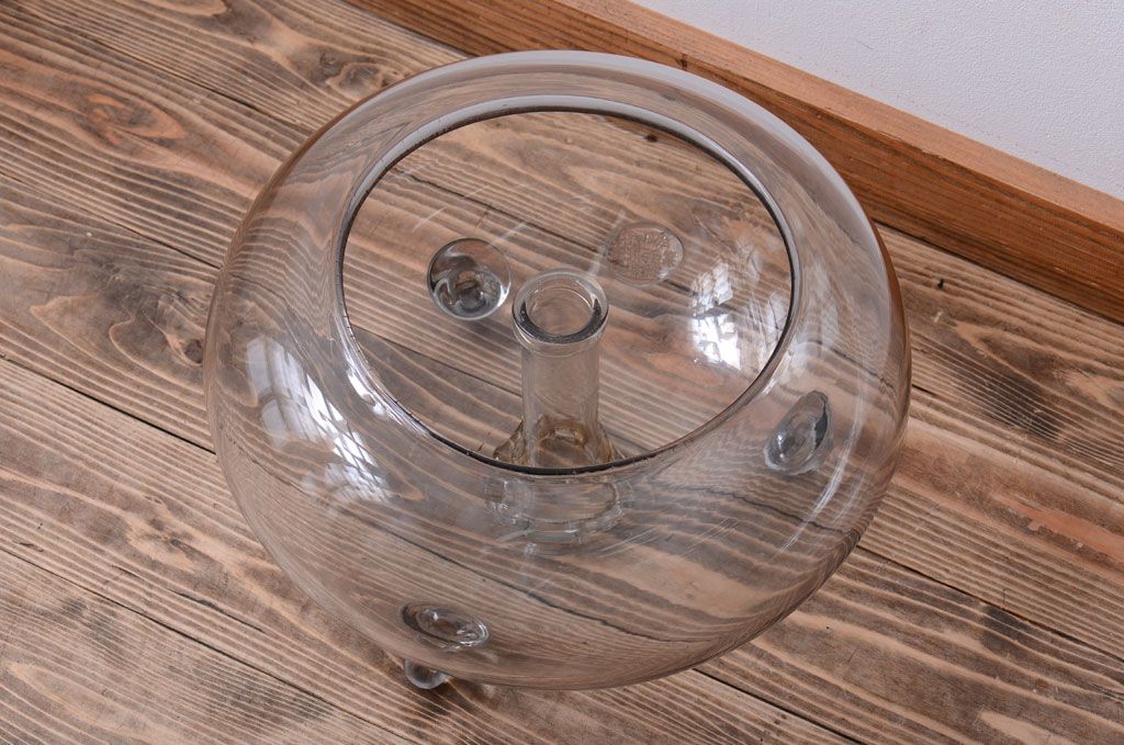 アンティーク雑貨　和製アンティーク　レトロ　大きなガラス鉢(金魚鉢・飾り鉢)