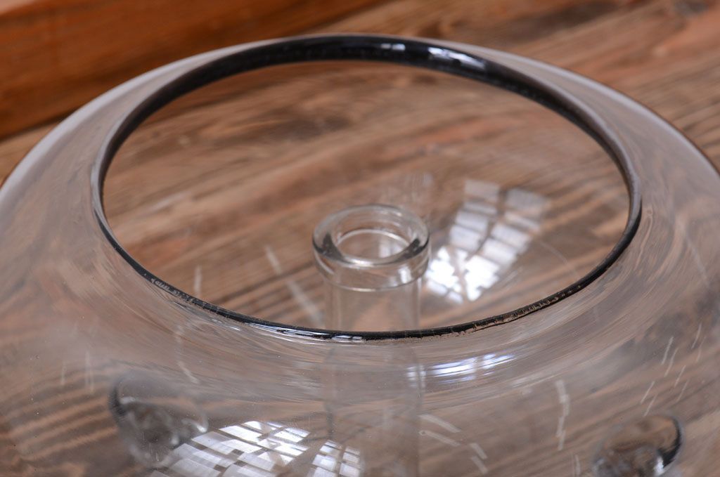 アンティーク雑貨　和製アンティーク　レトロ　大きなガラス鉢(金魚鉢・飾り鉢)