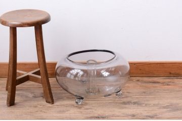 アンティーク雑貨　和製アンティーク　レトロ　大きなガラス鉢(金魚鉢・飾り鉢)