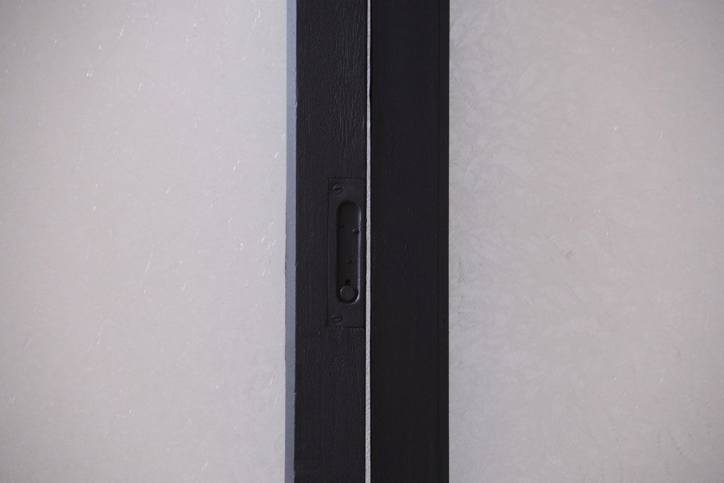 大正ロマン　当時物色ガラス入り!モダンなペイント引き戸4枚セット(窓)(1)