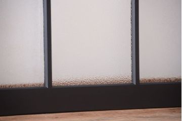 大正ロマン　当時物色ガラス入り!モダンなペイント引き戸4枚セット(窓)(1)