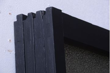 大正ロマン　当時物色ガラス入り!モダンなペイント引き戸4枚セット(窓)(1)