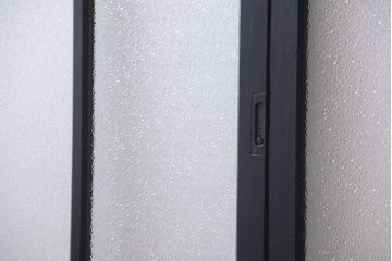 大正ロマン　当時物色ガラス入り!モダンなペイント引き戸4枚セット(窓)(2)