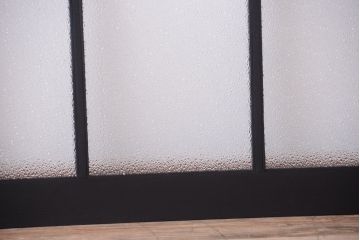 大正ロマン　当時物色ガラス入り!モダンなペイント引き戸4枚セット(窓)(2)