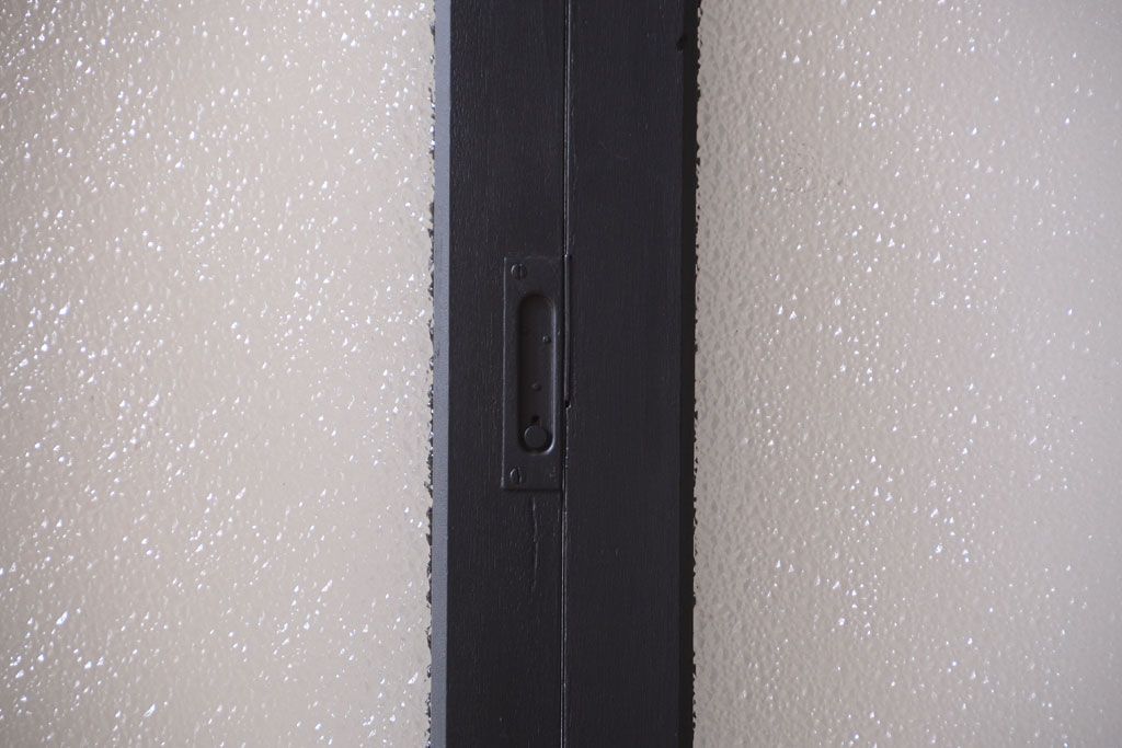 大正ロマン　当時物色ガラス入り!モダンなペイント引き戸2枚セット(窓)(3)