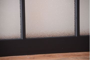 大正ロマン　当時物色ガラス入り!モダンなペイント引き戸2枚セット(窓)(3)