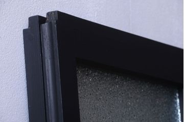 大正ロマン　当時物色ガラス入り!モダンなペイント引き戸2枚セット(窓)(3)