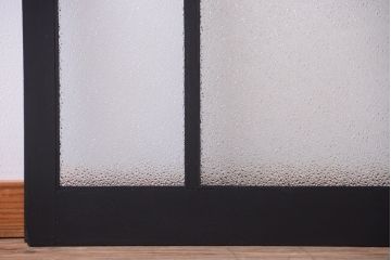 大正ロマン　当時物色ガラス入り!モダンなペイント引き戸2枚セット(窓)(3)