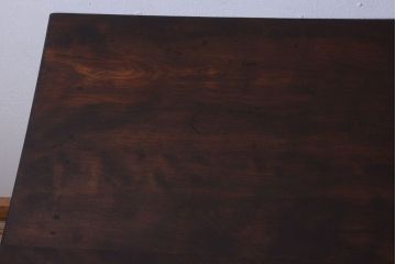 アンティーク家具　和製アンティーク　古いカバ材のシンプルな片袖机(デスク)