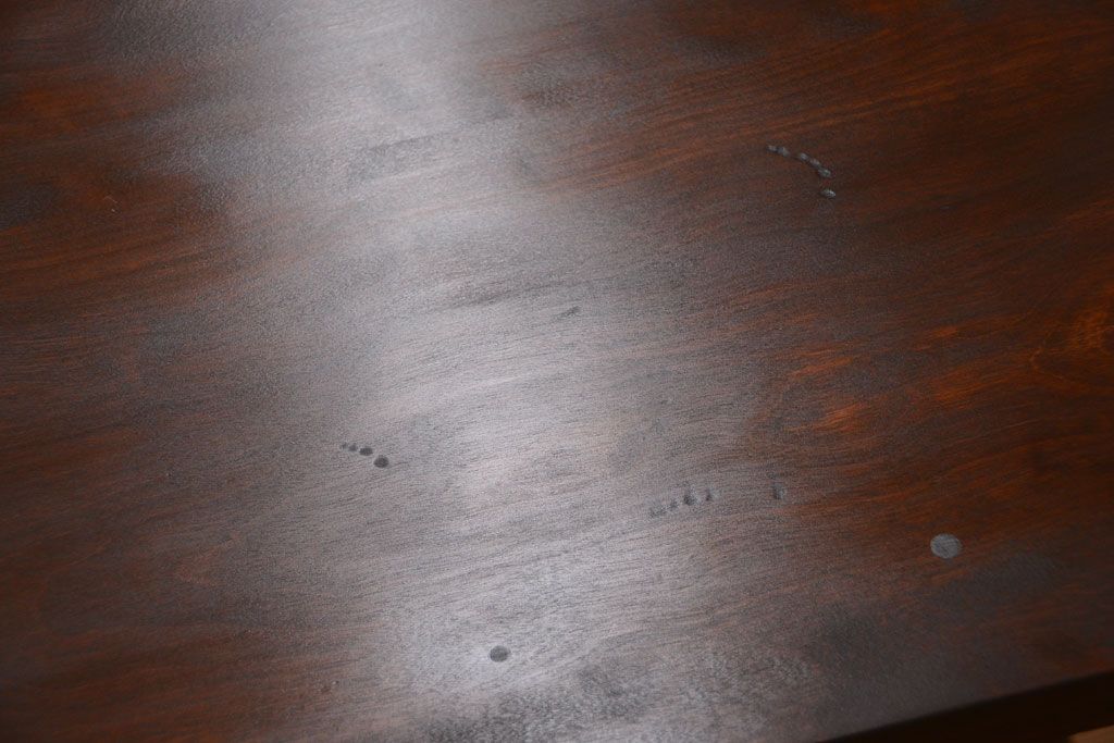 アンティーク家具　和製アンティーク　古いカバ材のシンプルな片袖机(デスク)