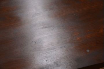 アンティーク家具　和製アンティーク　古いカバ材のシンプルな片袖机(デスク)